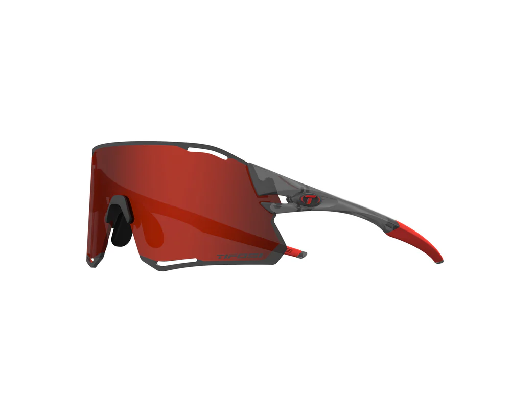 Tifosi Rail Race Satin Vapor Interchange, Clarion Red, Clear